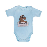 QHP Bobby Horse Baby Romper- Baby Blue