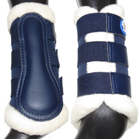 Equinenz Breathable Wool Dressage Boots [Size: M] [Colour: Navy]