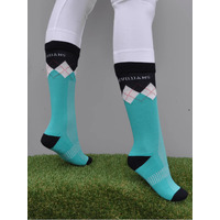 Peter Williams Ladies Horse Riding Socks - Turquoise/Navy