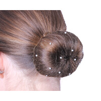QHP  Hair Bun Net with Invisible Pearl